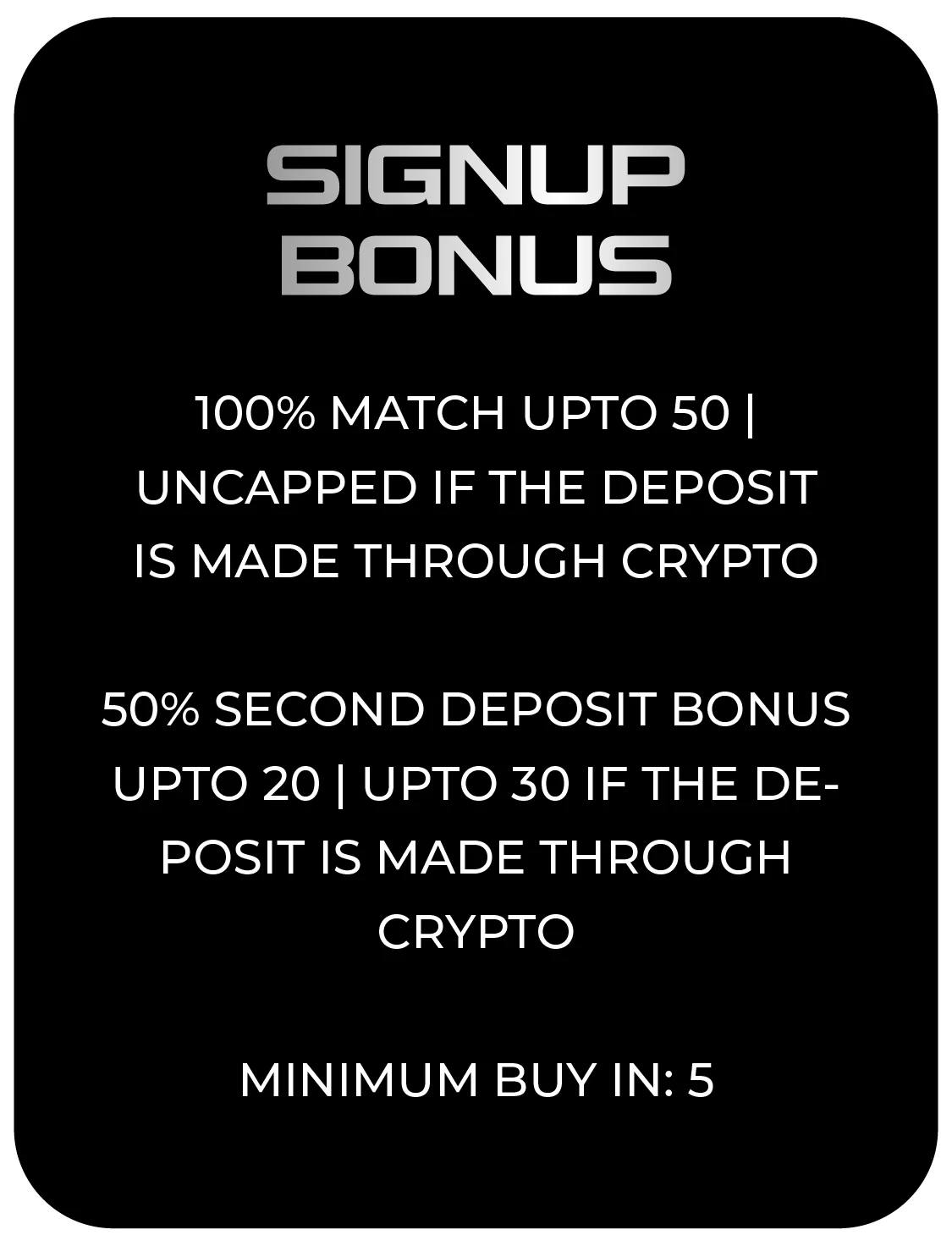 Signup Bonus